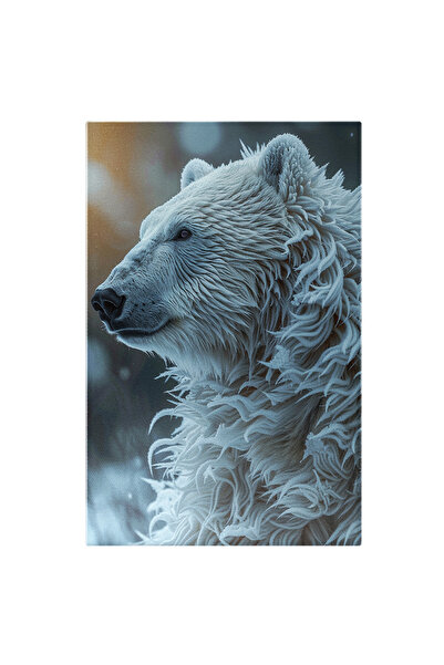 StoryGift Romania Tablou Canvas Urs Polar Alb Pufos Si Frumos Cu Ochii Mici N...