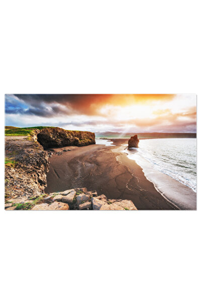 StoryGift Romania Tablou Canvas: Apus La Marea Nordului - Peisaj, Plaja, Apus...