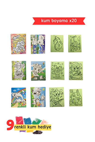 Pembe Pasaj Kum Boyama 20'li - A4 Büyük Boy