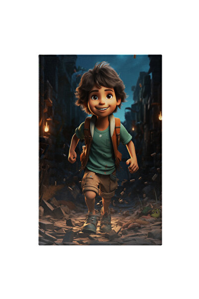 StoryGift Romania Tablou Canvas: Un Baietel Care Merge Bucuros - Pietre Pusti...