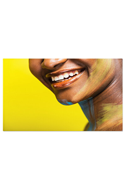 StoryGift Romania Tablou Canvas Femeie Afroamericana Zambitoare Cu Picturi Co...