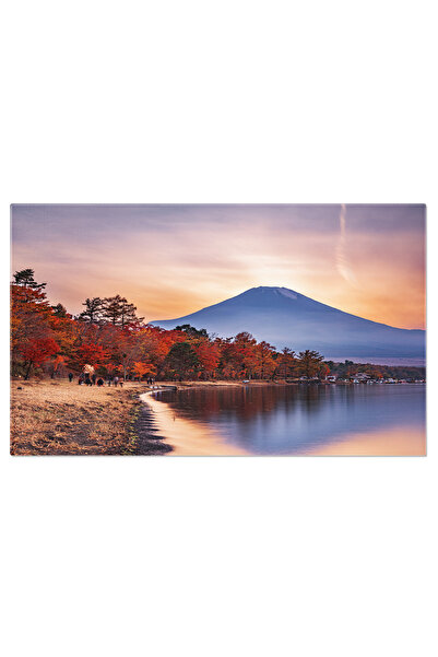 StoryGift Romania Tablou Canvas: Frumusete In Toamna La Ochiu Lacului - Lumina De Seara In Peisajul Japonez