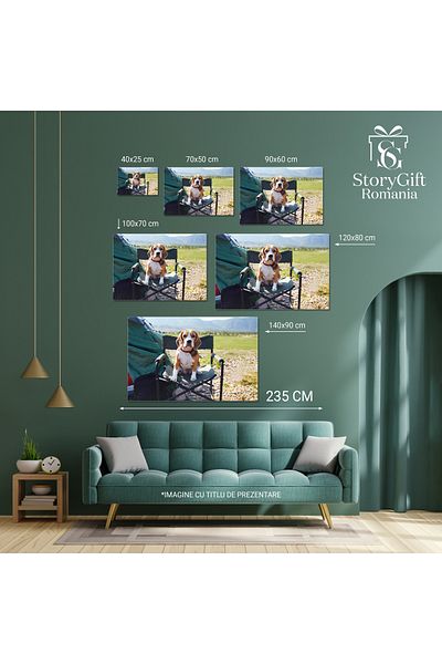 StoryGift Romania Tablou Canvas Cainele Beagle Se Uita La Ecranul Laptopului, Caine, Beagle, Laptop, Prezent, Iub