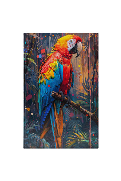 StoryGift Romania Tablou Canvas Papagalul Cu Pene Colorate Care Sta Pe O Ramura In Padurea Amazoniana, Cu Pete