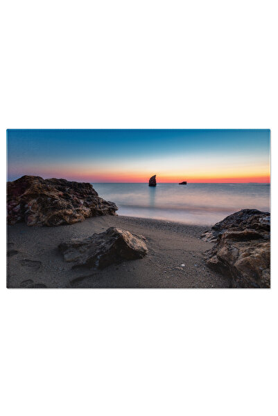 StoryGift Romania Tablou Canvas Rasrit Pe O Plaja, Mare Albastra, Ocean, Plaj...