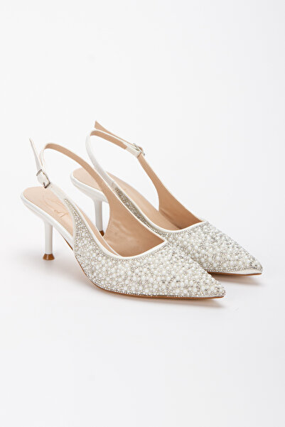 UYEGE Şaman Seri Alçak İnce Topuk Sivri Burun Gelin Ayakkabısı