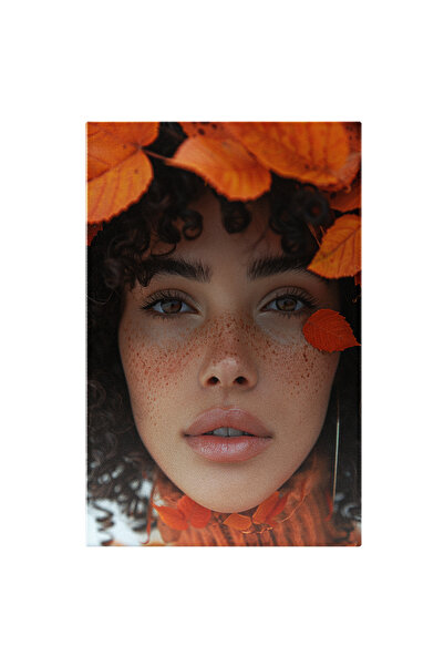 StoryGift Romania Tablou Canvas Toamna În Persoana Tinerei Cu Frunze În Păr S...