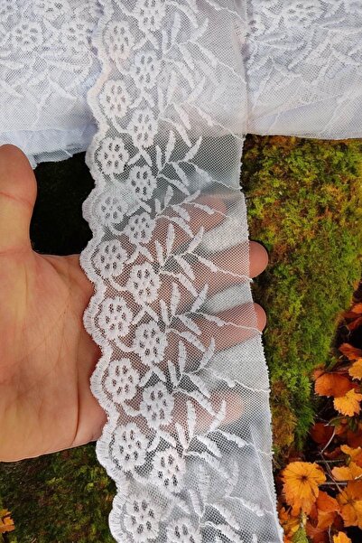 DUAYEN Güpür dantel tül üzeri işleme lila renk heyecan desen 1 metre