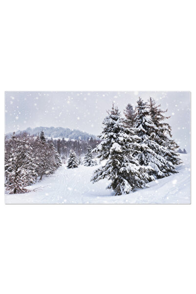 StoryGift Romania Tablou Canvas Peisaj De Iarna Aspru Cu Frumoase Braduri Inz...