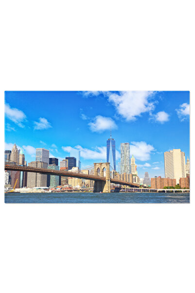 StoryGift Romania Tablou Canvas Skyline Cu Brooklyn Bridge, Nyc, Freedom Tower, Zgarie-nori. 2934