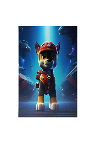 StoryGift Romania Tablou Canvas: Roboți Și Câine Pe Fundal Albastru- Desene P...