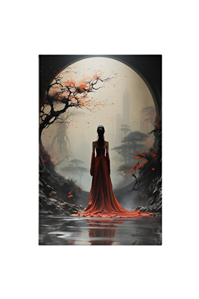 StoryGift Romania Tablou Canvas: Ilustratie In Stil Japonez Cu O Femeie Intr-...
