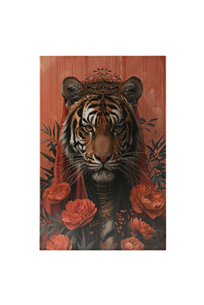StoryGift Romania Tablou Canvas Prințesa Tigroaică Cu Bijuterii Și Diademă Pe...