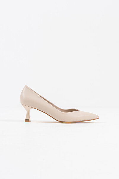 MASSOLE Dámské béžové kožené 5 cm jehlové podpatky Speciální design V Model S...