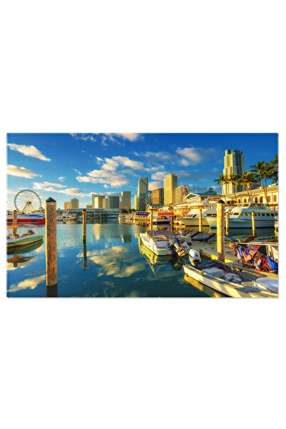 StoryGift Romania Tablou Canvas Club De Iahturi Din Miami La Rasarit O Imagin...