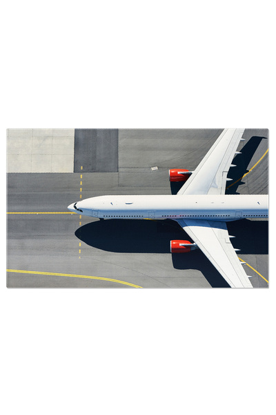 StoryGift Romania Tablou Canvas Vedere Aeriana La Aeroport Avion Taxand Catre...