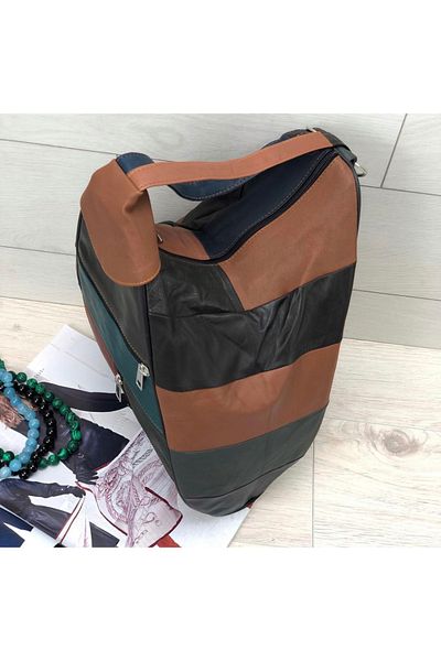 Deribag Piele Veritabila, Rucsac Dama, Multicolor 25*36*15 Cm
