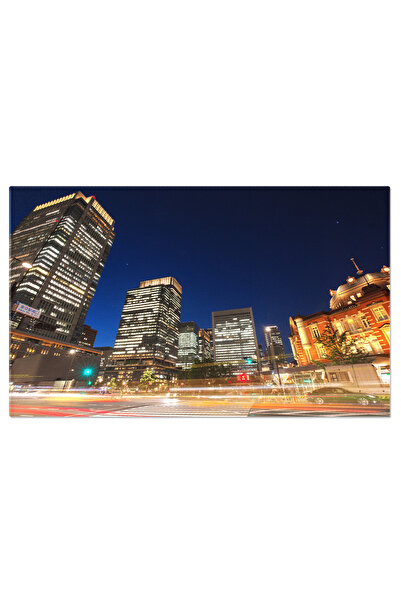 StoryGift Romania Tablou Canvas Traficul Nocturn In Cartierul Marunouchi, Tok...