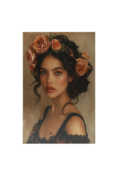 StoryGift Romania Tablou Canvas Imaginea Fascinantă A Doamnei Cu Roze Frez În...