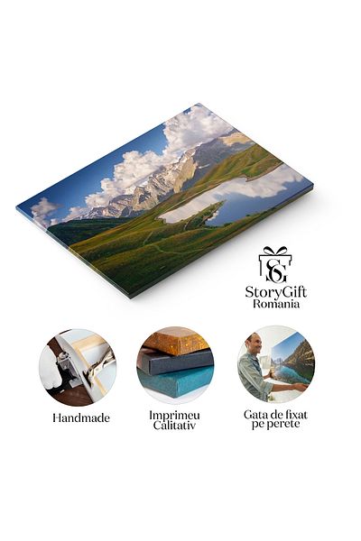StoryGift Romania Tablou Canvas Peisaj Muntos Cu Lacuri Koruldi, Toamna, Munte, Natura, Georgia 754