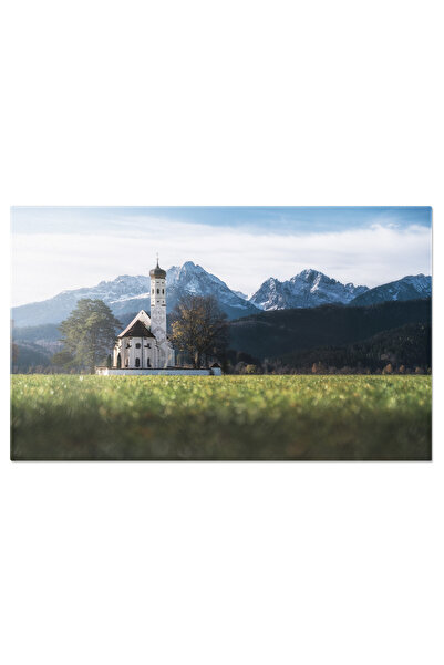 StoryGift Romania Tablou Canvas Biserica St. Coloman Cu Muntii Tannheim In Fu...