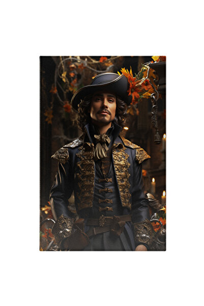 StoryGift Romania Tablou Canvas: Muschetar Elegant Costum, Intuneric, Palarie, Istorie, , Evul Mediu, Miezul N