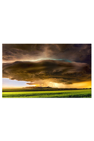 StoryGift Romania Tablou Canvas Celula Tornado Deasupra Unui Camp Ierbos, Fur...