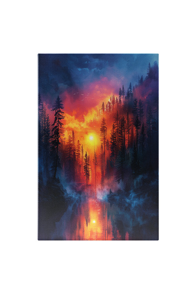 StoryGift Romania Tablou Canvas: O Priveliște Autentică Asupra Frumuseții Naturii În Amurg- Căldura Apusului Pic