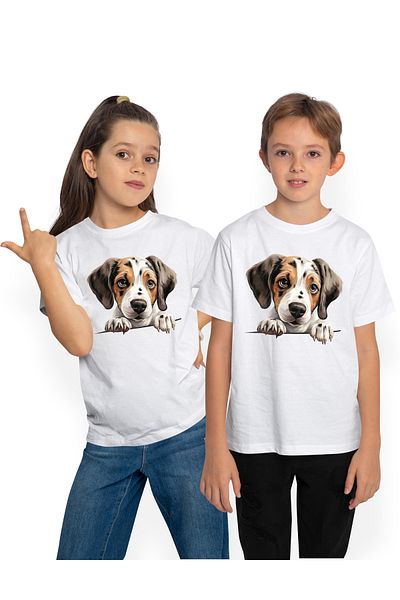 StoryGift Romania Tricou Copii Cu Un Catelus Care Are Nevoie De Ingrijire, Ilustratie, Tristut, Dezamagit, S
