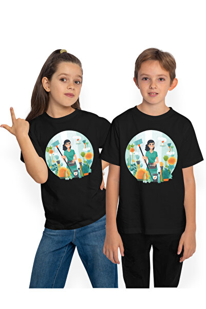 StoryGift Romania Tricou Copii Cu O Femeie Care Tine O Matura, Ilustratie, Cu...