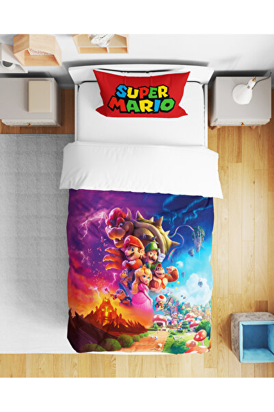 Home Set de lenjerie de pat pentru băiat, imprimat digital 3D Super Mario, fă...