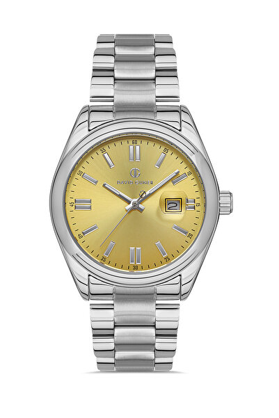 DAVID GUNER Gümüş Kaplamalı Sarı Kadranlı Erkek Kol Saati Dg-8390ga-a12