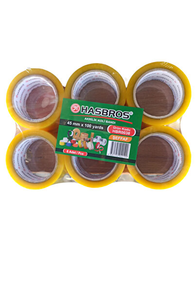 Hasbros Hasbors Koli Bandı 45mmx100yards Şeffaf (6 ADET)