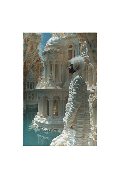 StoryGift Romania Tablou Canvas Clădiri Cu Turle Sculptate Din Roca Peșterilo...