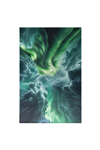 StoryGift Romania Tablou Canvas: Pictură Abstractă A Cerului În Verde Și A Mo...