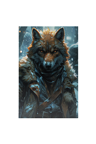 StoryGift Romania Tablou Canvas: Lupul Îmbrăcat Portret În Viscolul Zăpezii P...