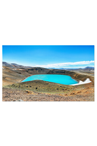 StoryGift Romania Tablou Canvas Crater Viti La Krafla, Islanda Apa, Cer, Vara...