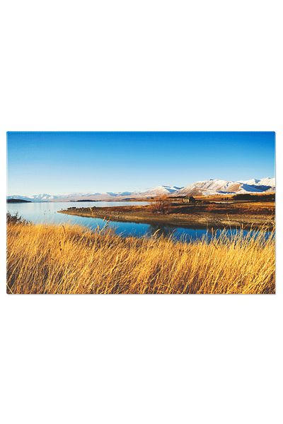 StoryGift Romania Canvas Print - Autumn Retreat, Montana, Lake and Rustic Villa