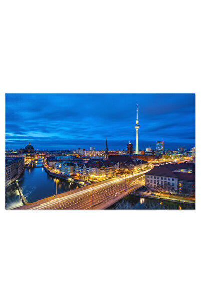 StoryGift Romania Tablou Canvas Centrul Berlinului Cu Faimosul Turn De Televiziune, Peisaj Urban, Arhitectura, Or