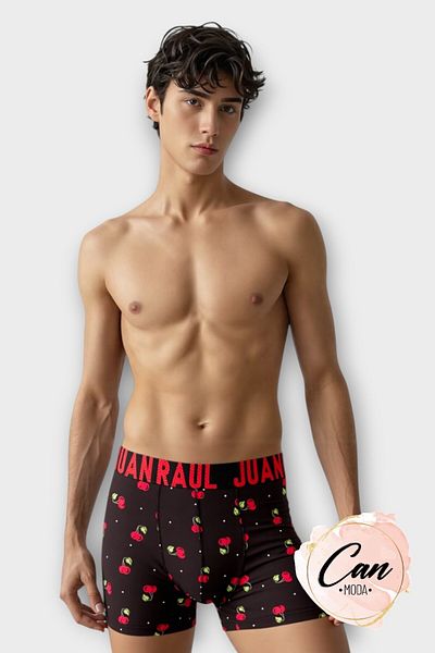Juan Raul Ανδρικά μποξεράκια από μαλακό ύφασμα Cherry Pattern - DB239