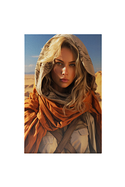 StoryGift Romania Tablou Canvas: Portret Fata Cu Esarfa Cu Par Blond Cret In ...