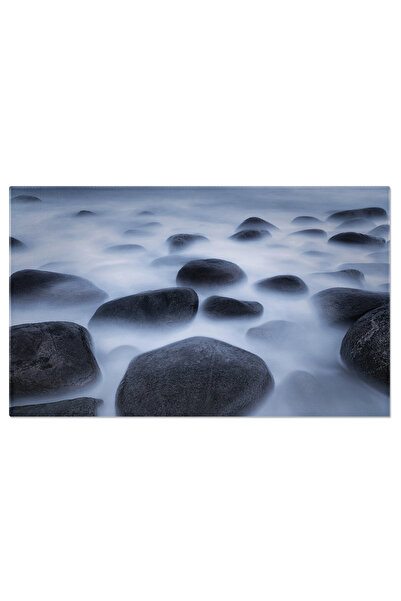 StoryGift Romania Tablou Canvas Peisaj Marin Cu Apus La Plaja Uttakleiv, Norv...