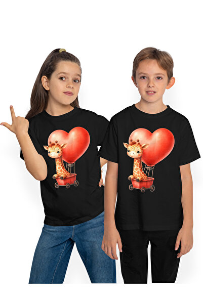 StoryGift Romania Tricou Copii Cu O Girafa Care Se Plimba Cu Un Balon Cu Aer ...