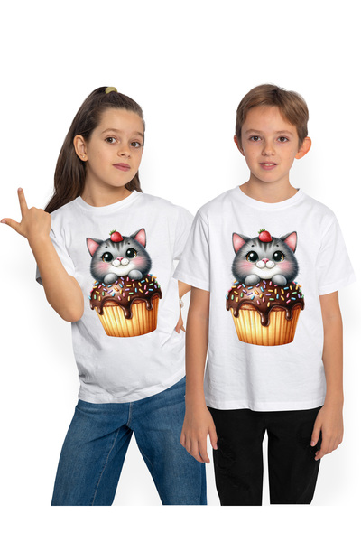 StoryGift Romania Tricou Copii Cu O Pisicuta Care Sta Intr-o Briosa, Ilustrat...