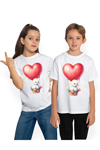 StoryGift Romania Tricou Copii Cu O Ratusca Intr-un Balon Cu Aer Cald, Ilustr...