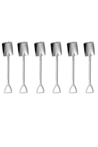 Ranüş Home 6'Lı Square Shovel Shaped Tea, Coffee Spoon