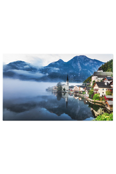 StoryGift Romania Tablou Canvas: Oras De Munte In Amurg - Oras, Munti, Amurg