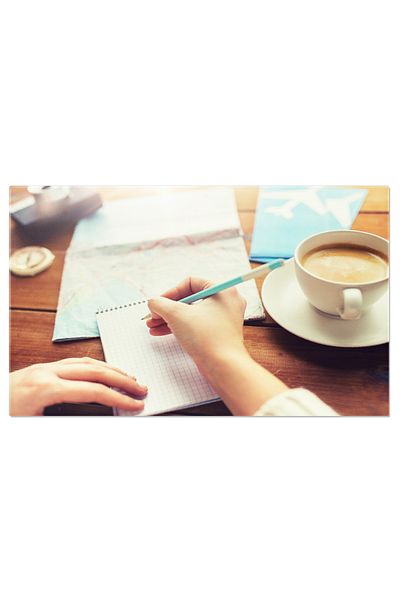 StoryGift Romania Canvas Painting: Preparing for a New Tourist Adventure - Map, Travel, Compass