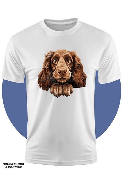 StoryGift Romania Tricou Copii cu un catel maro, ilustratie, surprins, cam fricos, pentru iubitorii de caini