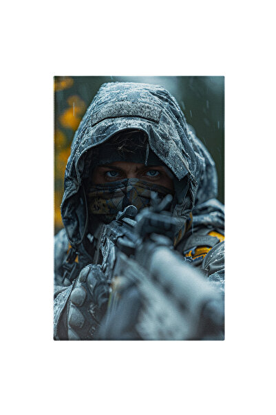 StoryGift Romania Tablou Canvas: Pușcașul Marin În Costumul Cu Strat De Zăpad...